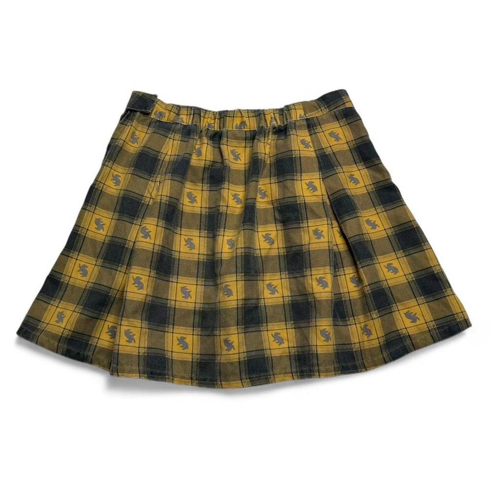 Plaid SchoolGirl Buckle Preppy Y2K Coquette Hufflepuff Harry Potter Skirt Size M - Picture 2 of 5
